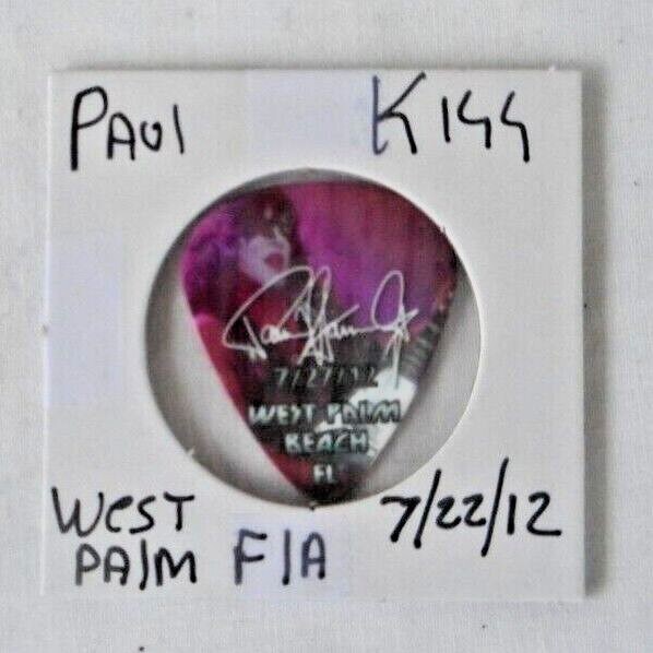 Paul Stanley Kiss Guitar Pick West Palm Beach Florida 7/22/2012 The Tour