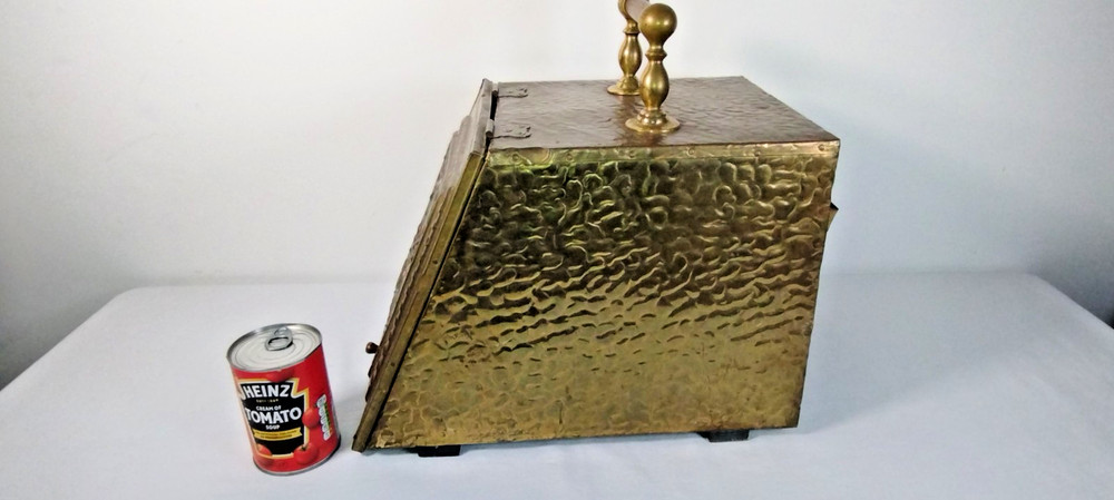 Vintage Coal Box / Fireside Log Bin – Embossed Front – Fireplace Decor