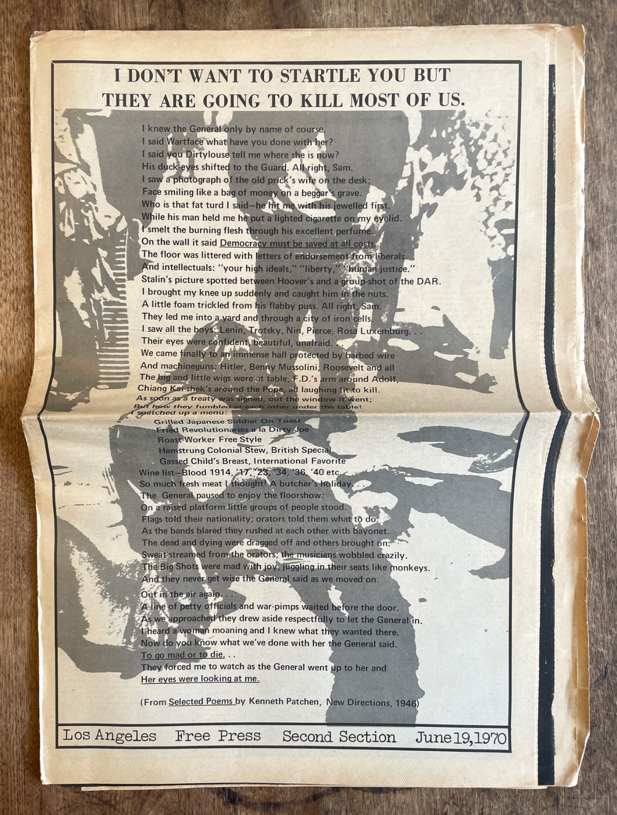 June 19-25, 1970 Los Angeles Free Press MANSON IN WONDERLAND underground paper