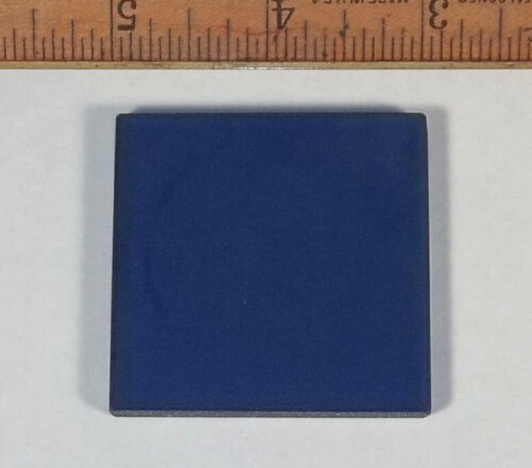 Antique 2" Square Dark Blue Microscope Filter
