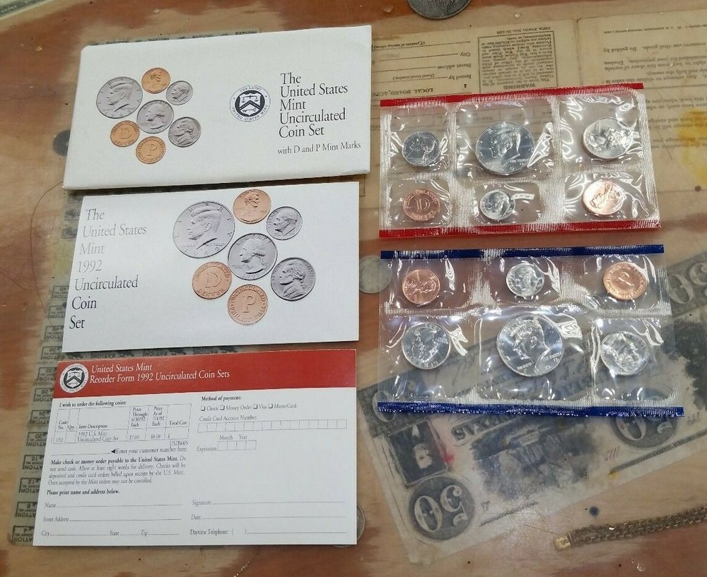 1992 U.S. MINT SET UNCIRCULATED COIN SET WITH ORIGINAL ENVELOPE/CERTIFICATES
