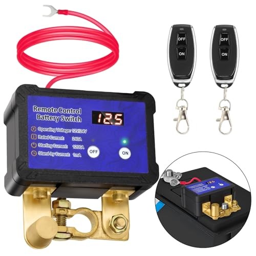 Kill Switch with Voltage Display Remote Battery Disconnect 12V/24V 240A