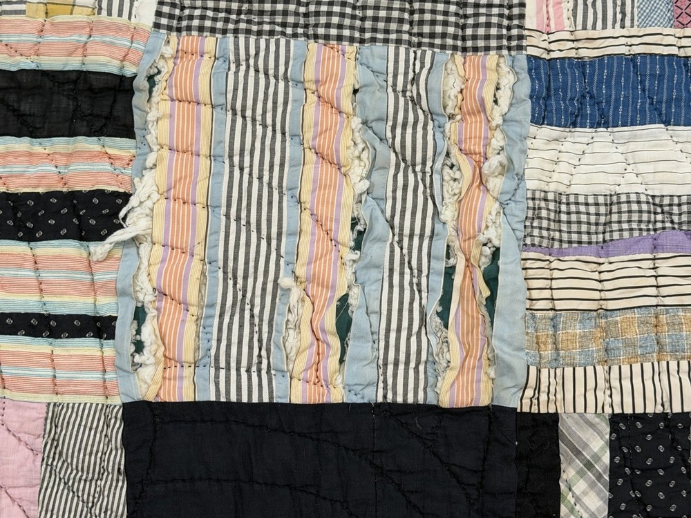 Vintage Hand Finished Patchwork Quilt 68"x82" (Full/Double Size)