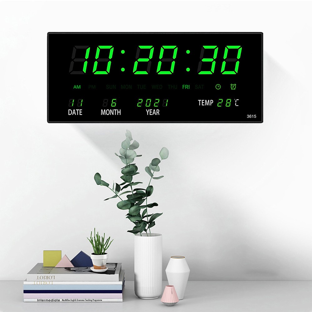 Digital Wall Clock Large Display  LED Wall Clock with Date and Temperature