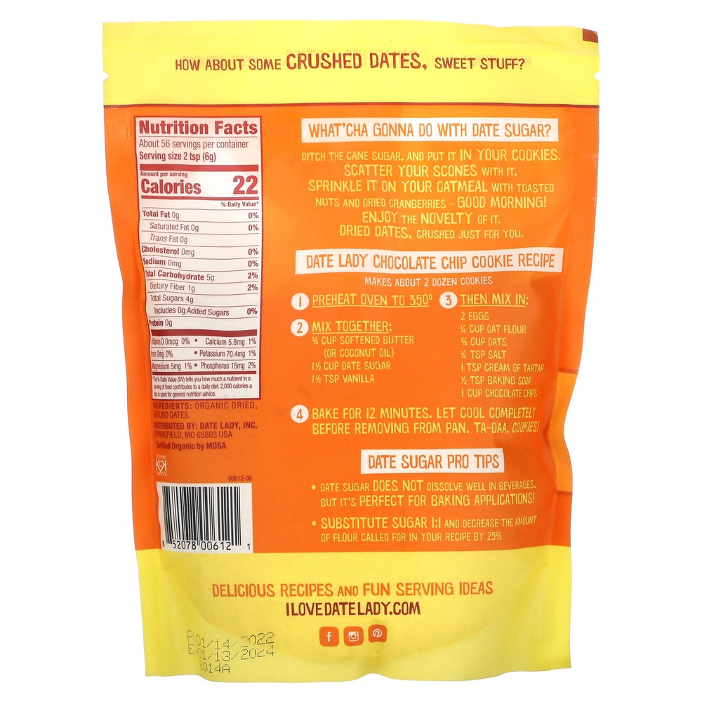 Date Sugar, 12 oz (340 g)
