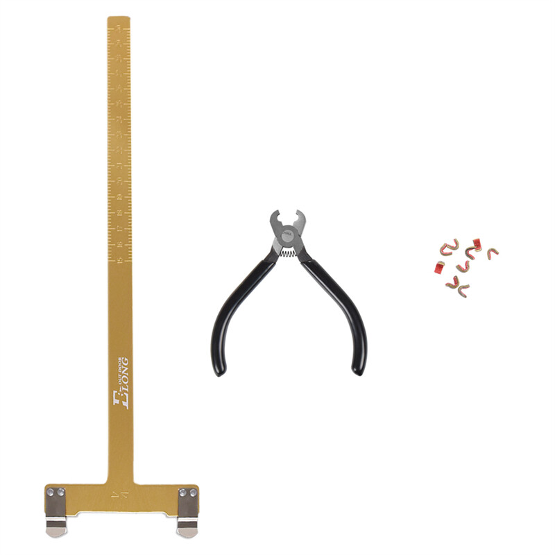 1 Set Archery Nock Pliers Set + 4 String Nocking Points + Bow T Square Gold