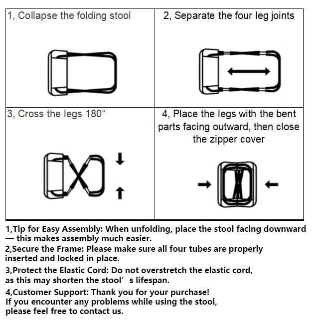 Compact Foldable Stool with Shoulder Strap, Heavy Duty 350lbs Support, Lightw...