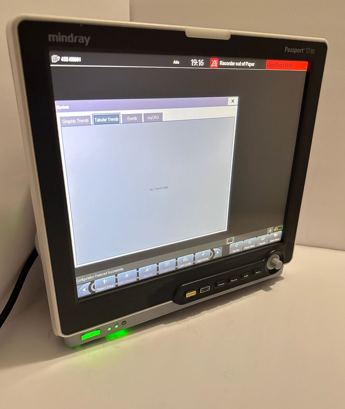 Mindray Passport 17m Monitor w/ power cable