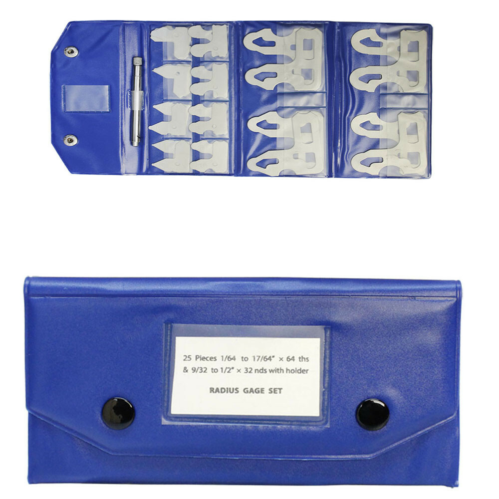 New Fractional Radius Gage Set 1/64 - 1/2" Gages Gauge 25 PC