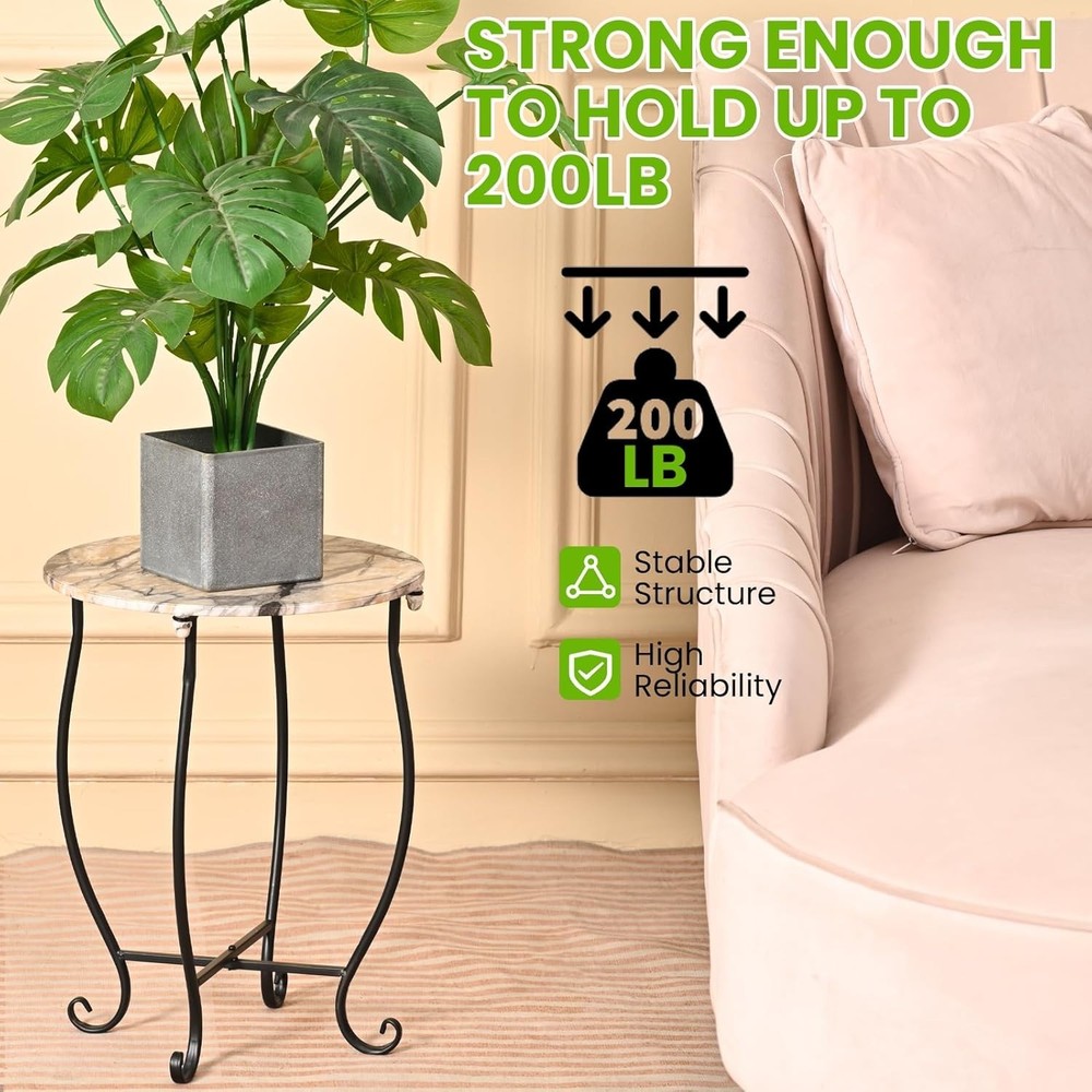 Patio Side Table, Versatile 14" round Side Table for Balcony Yard Porch Bedside
