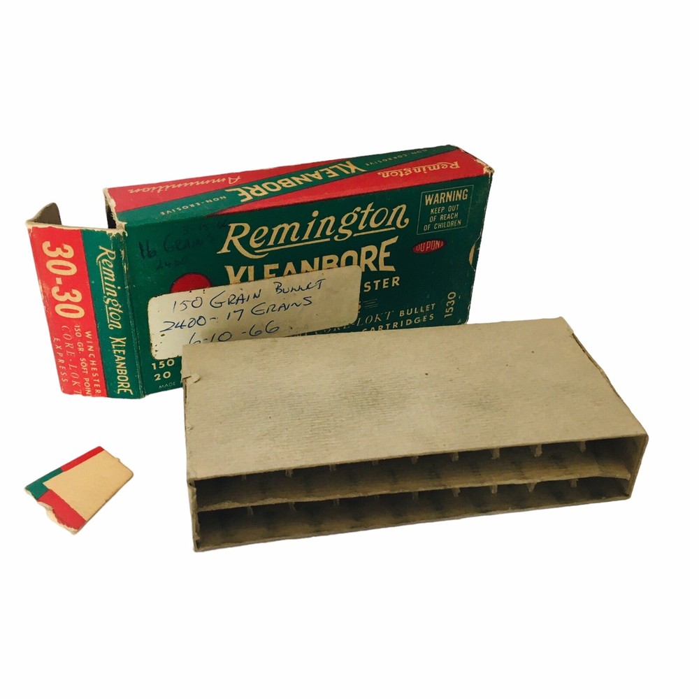 Vtg. Remington Xleanbore Shot Shell Ammo Empty Box 30/30 w/Insert Empty