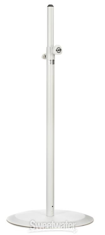 K&M 26735 Round Base Speaker Stand - White