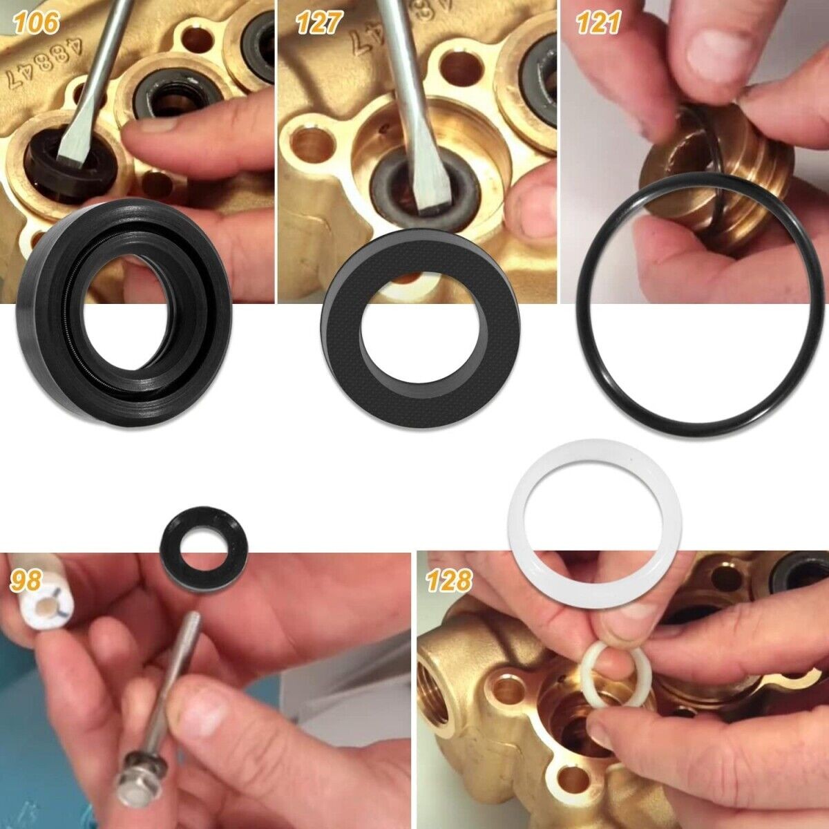 34262 Seal Kit for Cat Pump 66DX 6DX Pressure Washer Pump 66DX40G1I, 6DX35G1I