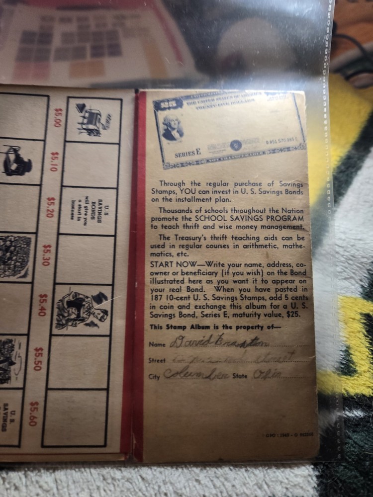 1949 VINTAGE MY STAMP ALBUM FOR U.S. SAVINGS BONDS