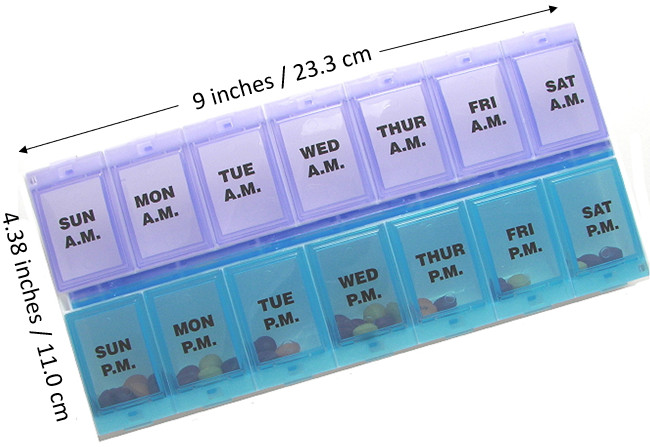7 DAY WEEKLY PILL PLANNER ORGANIZER 2 XL Locking Pill Case