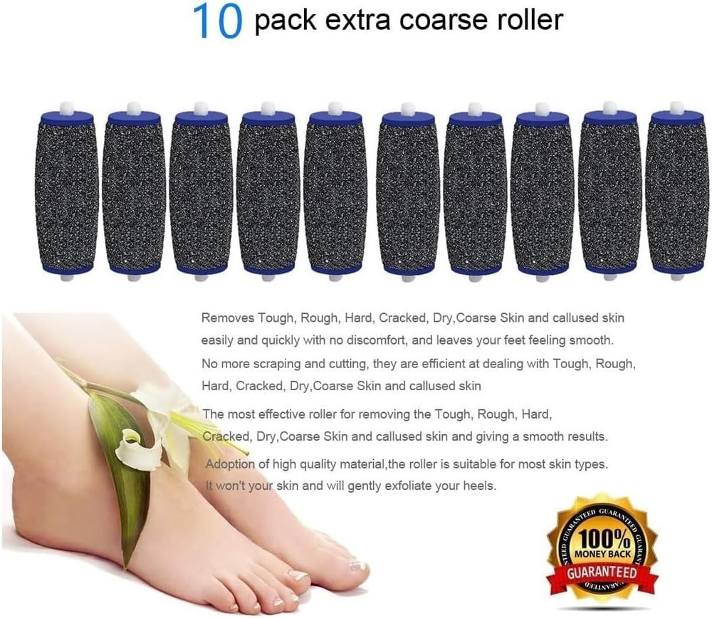 10 Pack Extra Coarse Replacement Rollers for Amope Pedi Refills Electronic Perfe