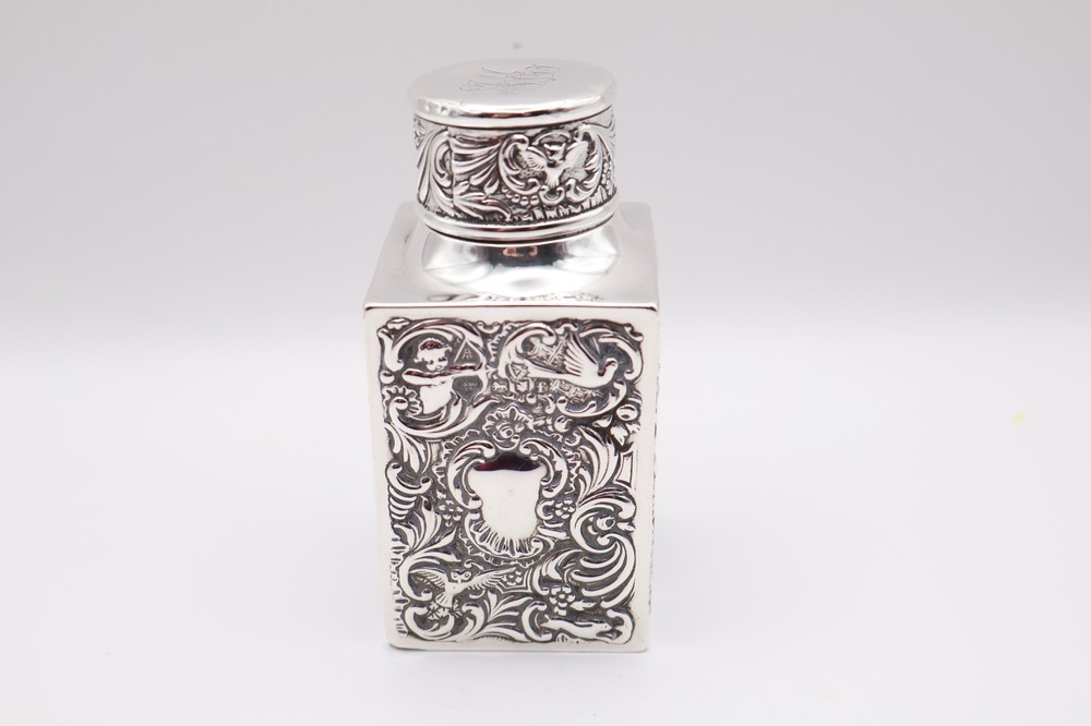 Antique Solid Silver Tea Caddy Hallmarked London 1901