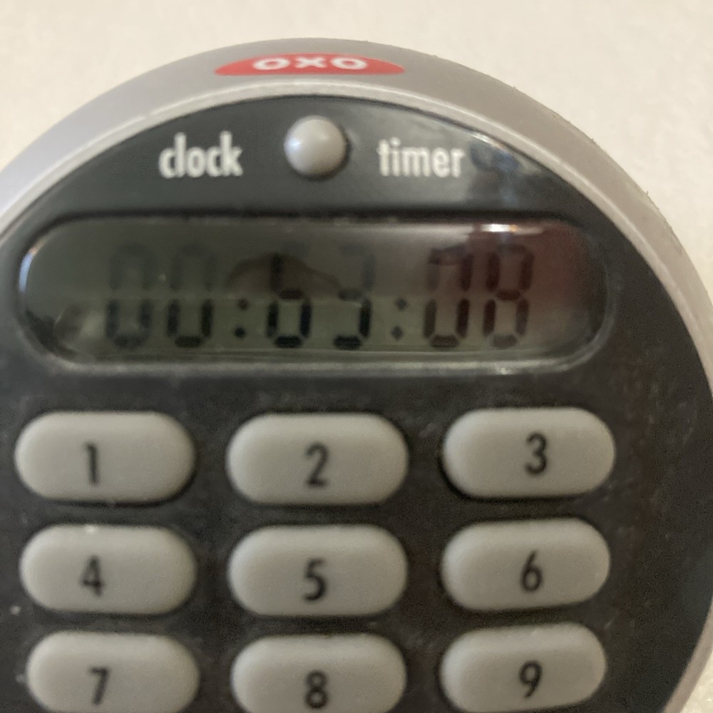 OXO Digital Kitchen Timer Large Display Countdown Count Up Battery Silver Black