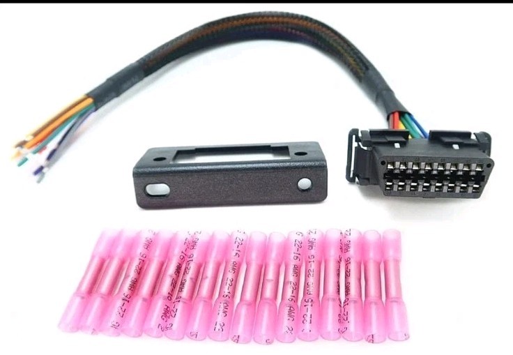 OBD2 J1962 Female to Open Pigtail Cable Bracket OBDii Port Replacement Black