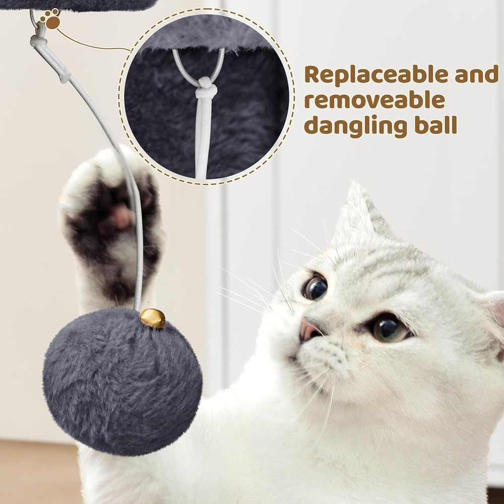 23.5in Modern Cat Tree Tower with Snug Plush Comfort & Durable Scratching Posts