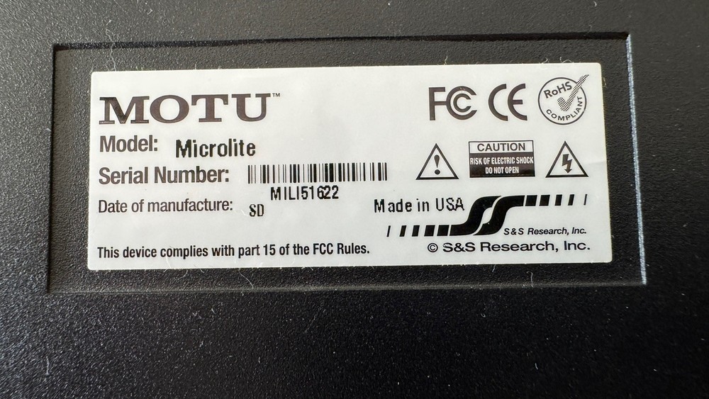 MOTU micro lite 5x5 USB Bus-Powered MIDI Interface MicroLite