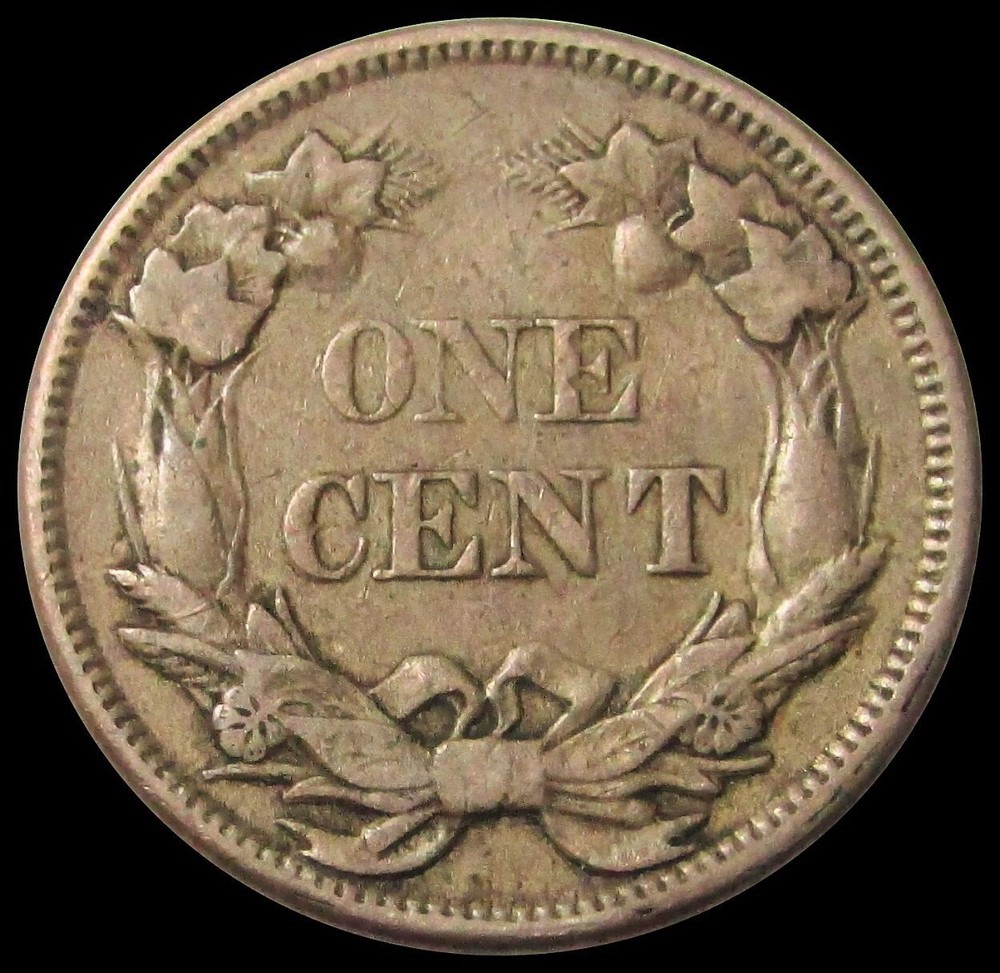 1858 USA SL FLYING EAGLE CENT 1C VF COIN