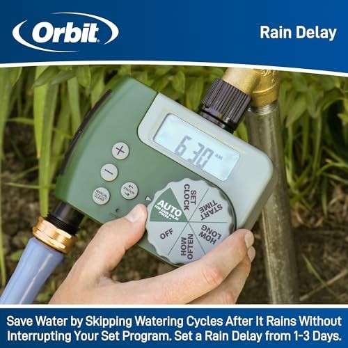 2-Outlet Programmable Digital Hose Watering Timer for Garden Irrigation System