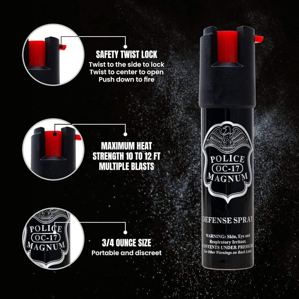 Compact Pepper Spray Self Defense- Tactical Maximum Heat Strength OC- Small D...