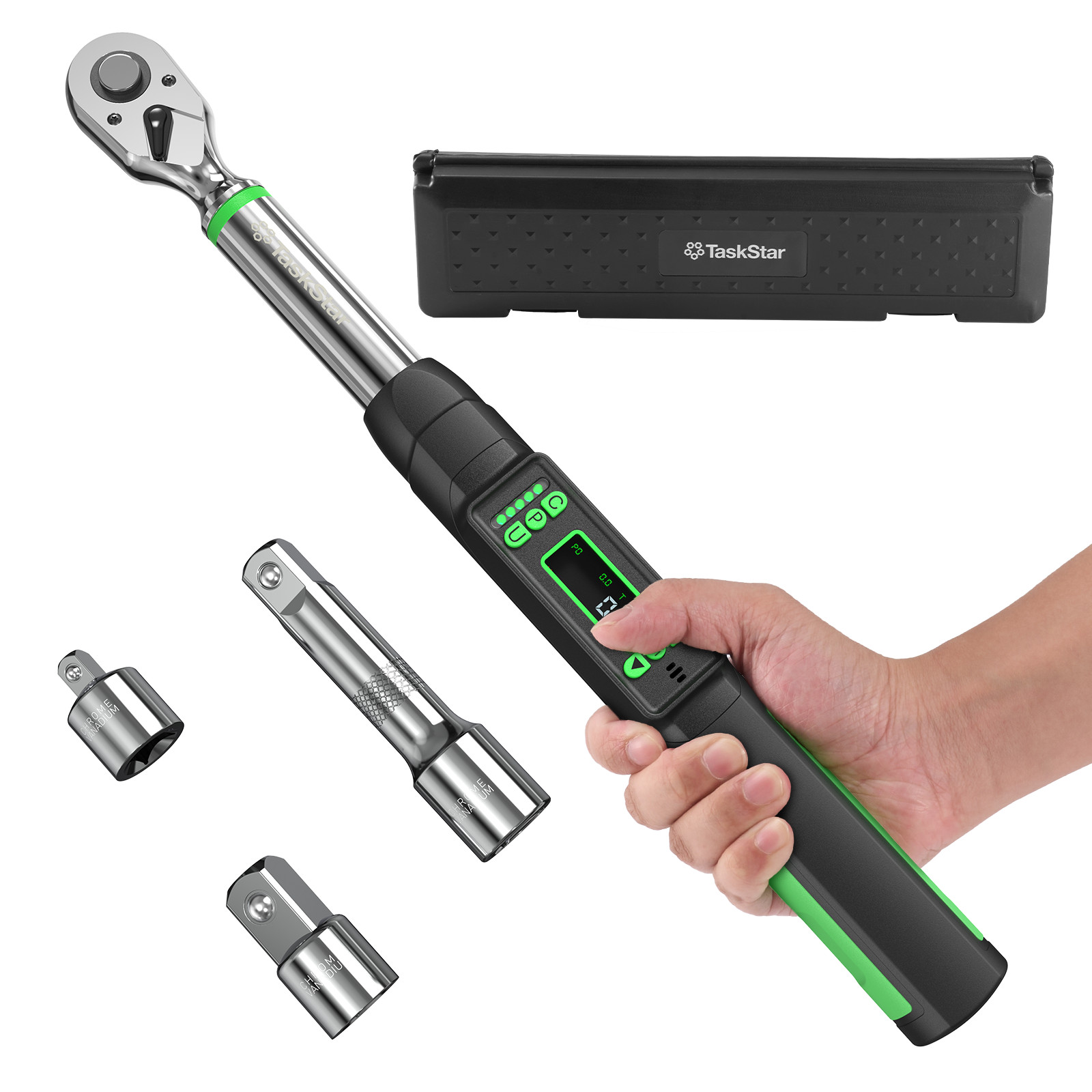 Taskstar Digital Torque Wrench 3/8 Drive  0–162 ft-lbs/ 0-220N.M ±2% Accuracy