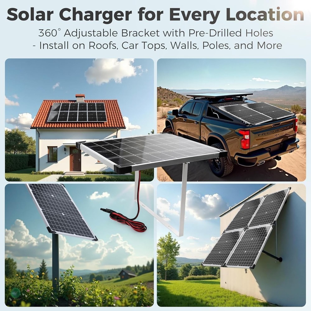 Multi-Layer Protected 12V Solar Charger Kit - Easy, Plug-and-Play Setup