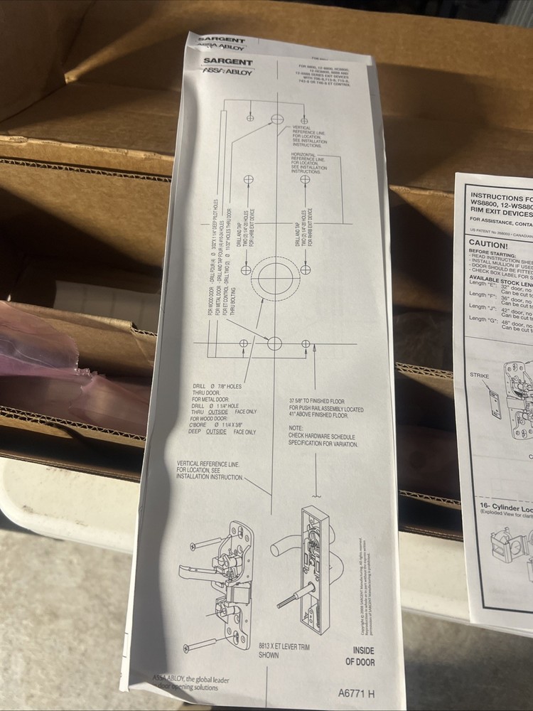 Sargent Crash Bar 56- Electric Latch Retraction Exit Device
