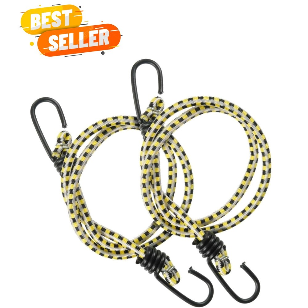 Versatile 36” Multicolor Bungee Cord - UV Resistant, 2 Pack for All Your Needs