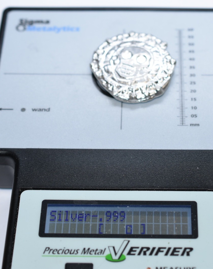 Hand-Poured 2oz Pirate Treasure - Aztec Silver Doubloon .999 Fine