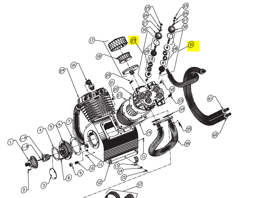 447 Valve Kit for Devilbiss/Devair - 445-4217, 445-4205