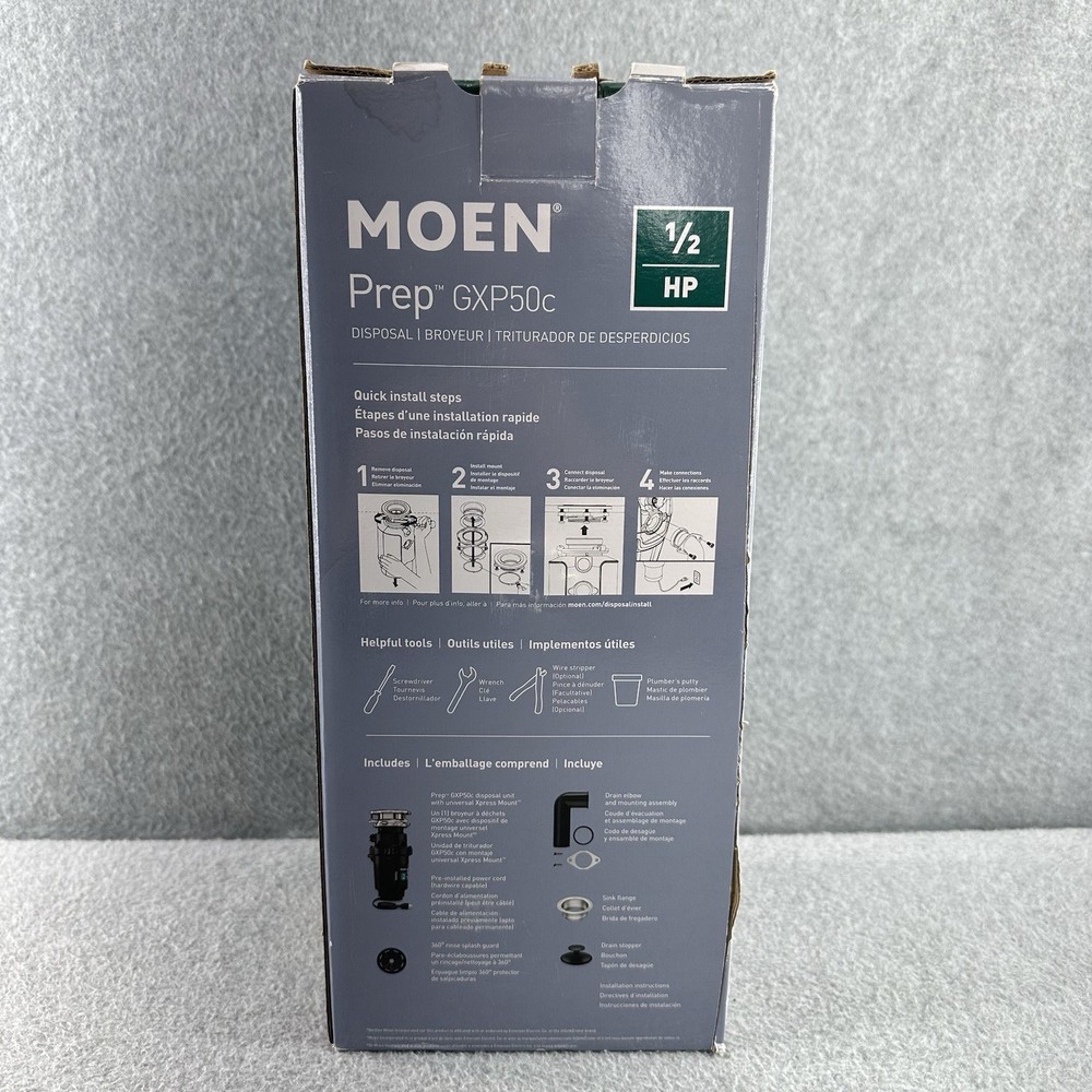 Moen GXP50C Prep Series PRO 1/2 HP Continuous Feed Garbage Disposal