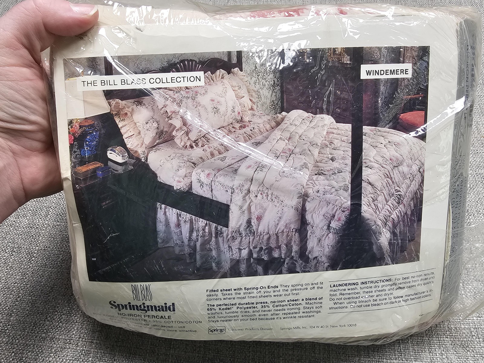 Vintage Bill Blass Springmaid Double Bed Set Floral Windemere No-Iron USA New