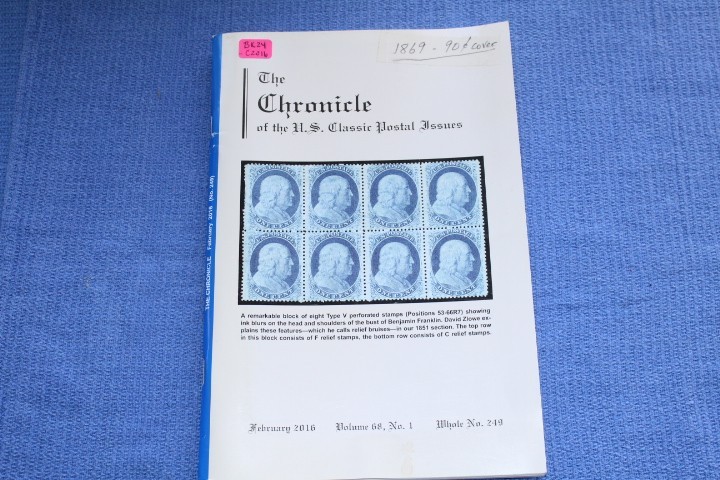 The Chronicle of US Classic Postal Issues February 2016 BlueLakeStamps Timeless