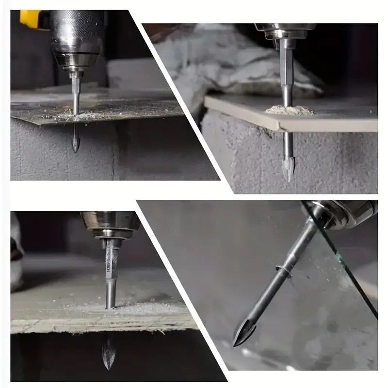 Multi-Material Drill Bit Set - Hex Shank for Tile, Concrete, Wood Drilling