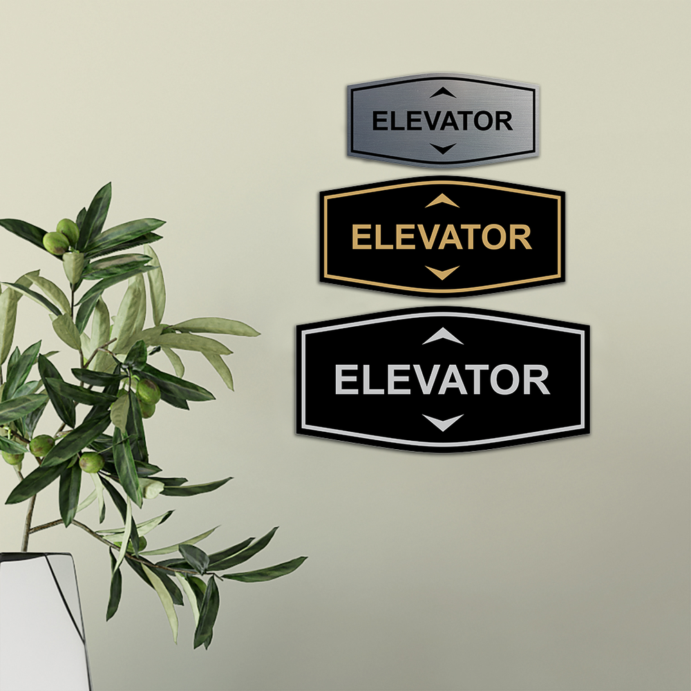 Fancy Elevator Up & Down Arrows Wall or Door Sign