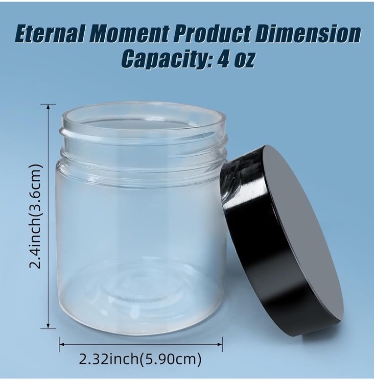 50 Pack 4 oz Clear Plastic Jars with Lids