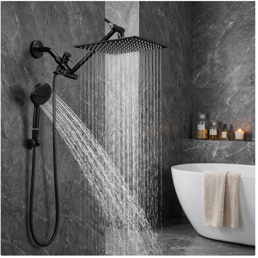 9 Settings Handheld Shower Head - Matte Black