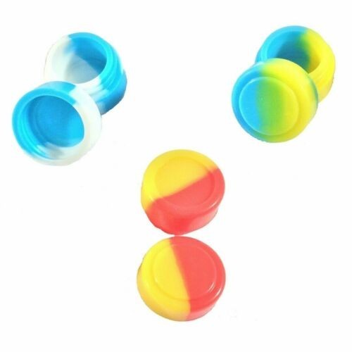 2ml Silicone Container Jar Multi Color Round Non-Stick Wholesale Lot 100 Pcs