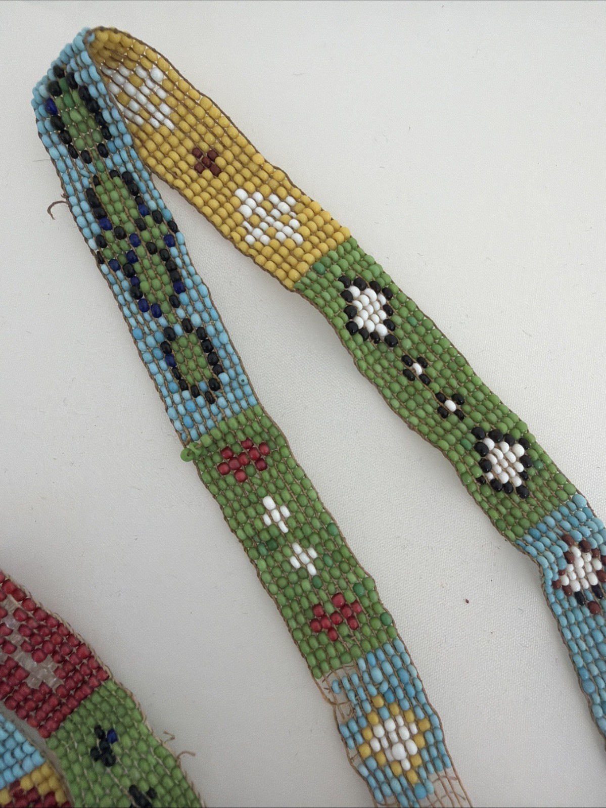 Antique Hand Made Native American Beaded Sash with Tassels