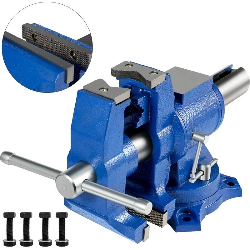 Industrial-Grade Universal Rotating Multi-Function Flat-Jaw Bench Vise SmallVise