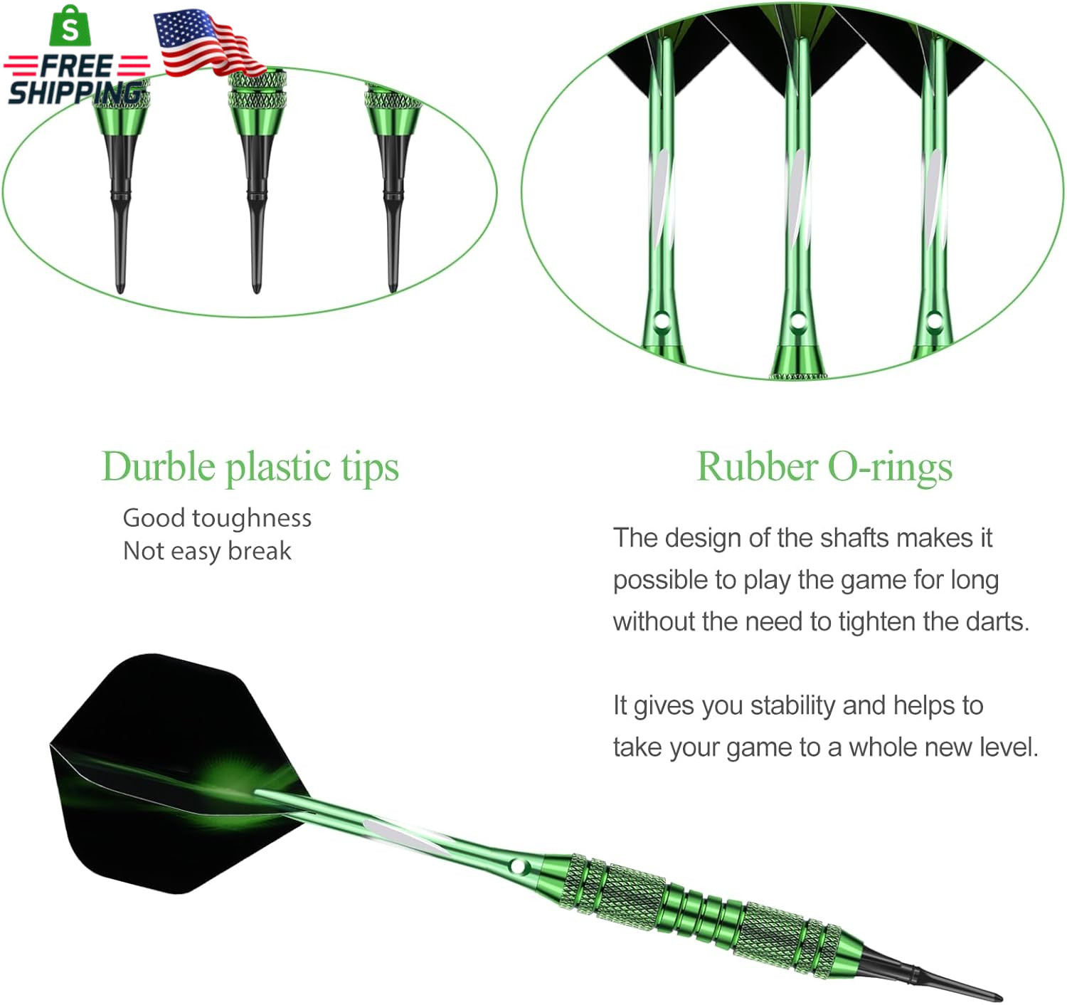 Soft Tip Darts Set 18/20 Grams - Professional Darts Plastic Tip with Brass Barre