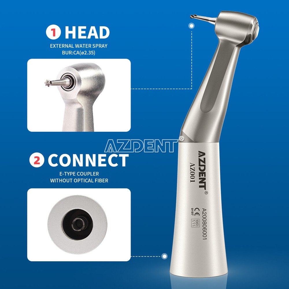 NSK Style Dental Low Slow Speed Handpiece Contra Angle Push Button E-Type Attach