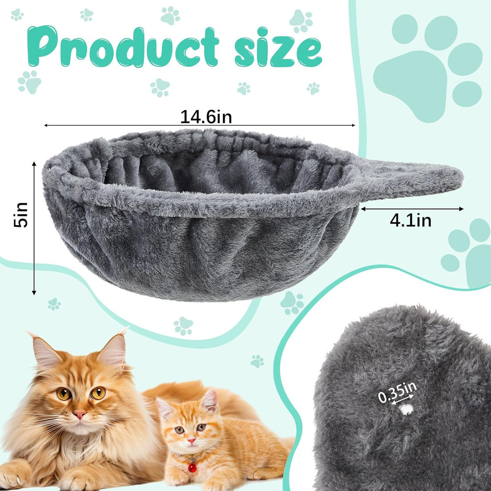 3 Pack Large Cat Tree Hammock Basket Bed Lounger Tower Replacement 14.6" Gray