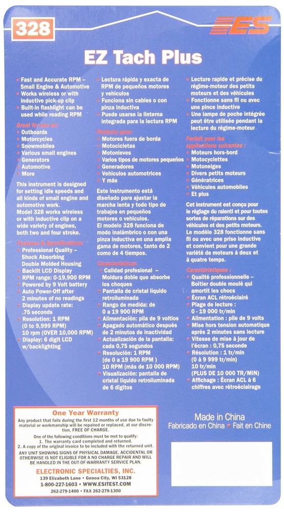 Electronic Specialties 328 EZ Tach Plus