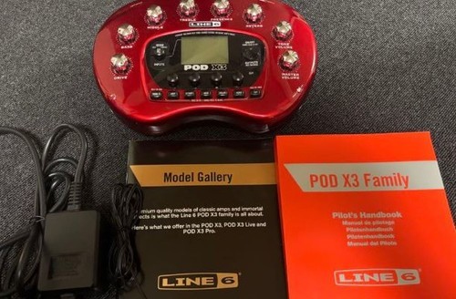 Line 6 POD X3 Guitar Multi Effects Processor Red with Manual