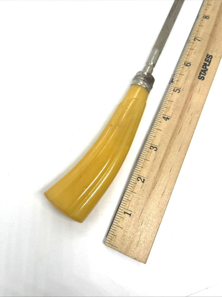 Vintage Butterscotch Bakelite Handle Knife Sharpener 11”